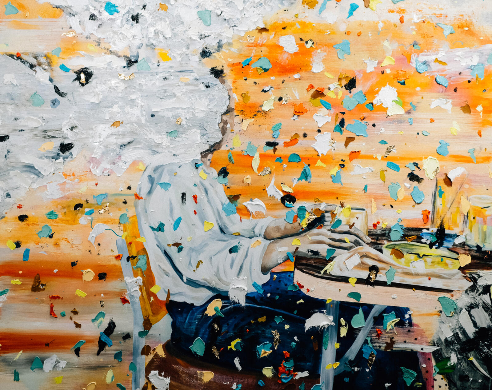 Coffee & Cigarettes - 48" x 60", Acrylic on canvas